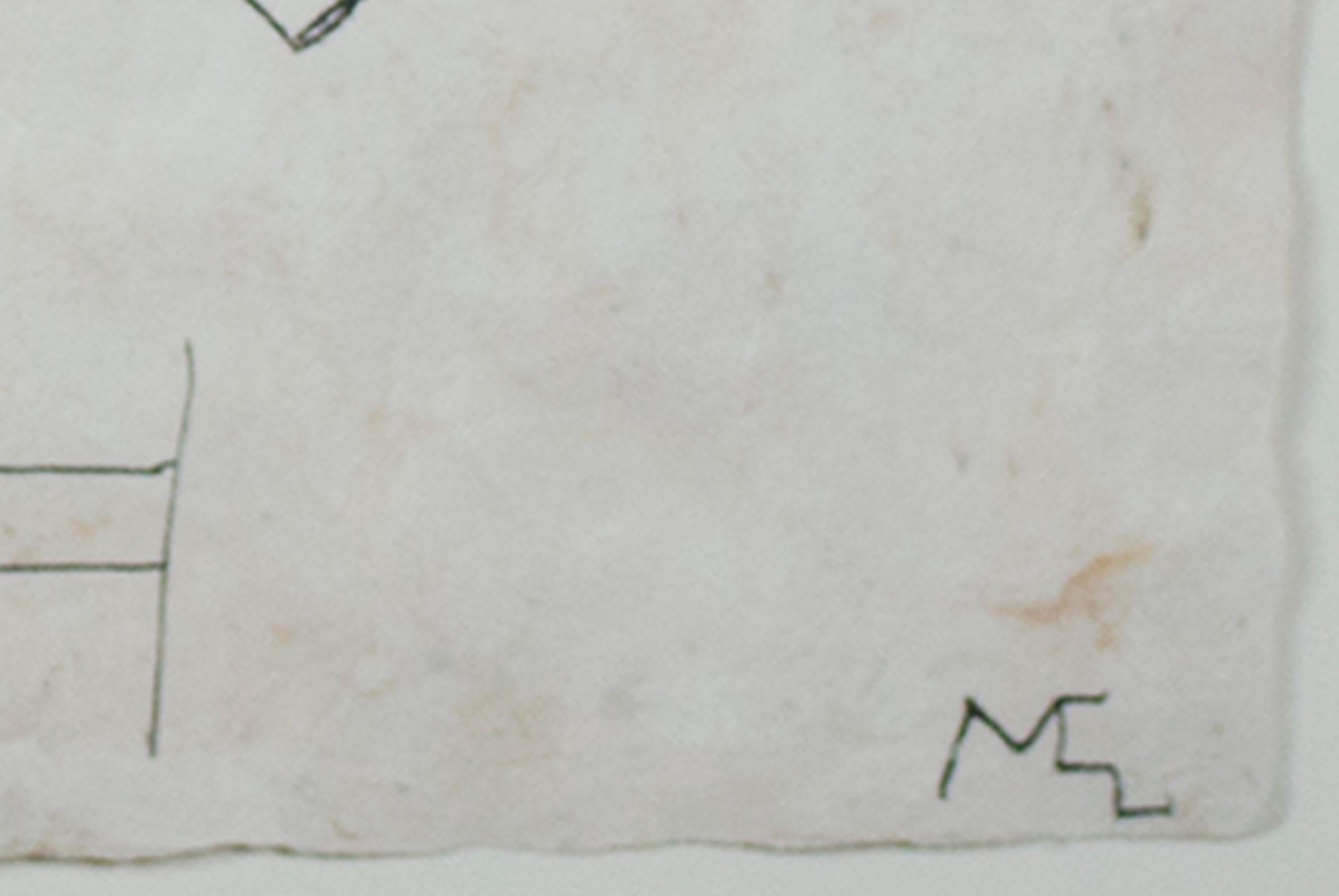 « Jumping Horse », encre sur papier fait main signée par Miguel Castro Leero - Art de Miguel Castro Leñero