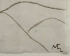 "Telefono nel paesaggio", carboncino su carta fatta a mano di Miguel Castro Leñero