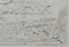 "Fishing Boat, " Ink & Charcoal on Handmade Paper signed by Miguel Castro Leñero