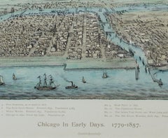 19th century landscape color lithograph seascape buildings cityscape houses