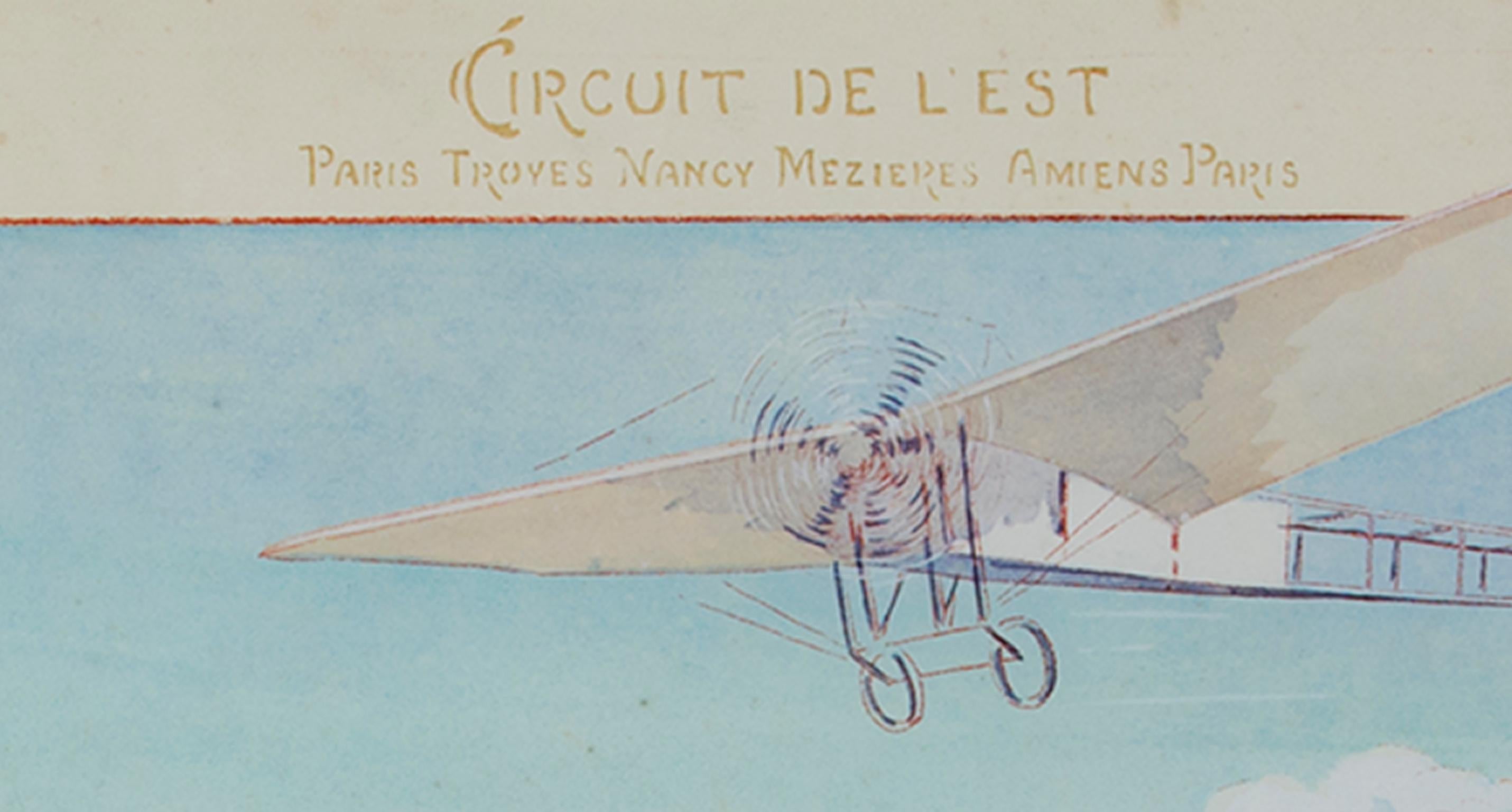 „Circuit De L'Est“ Original Aeronautisches Lithographieplakat von Marguerite Montaut, „Circuit De L'Est“ im Angebot 1