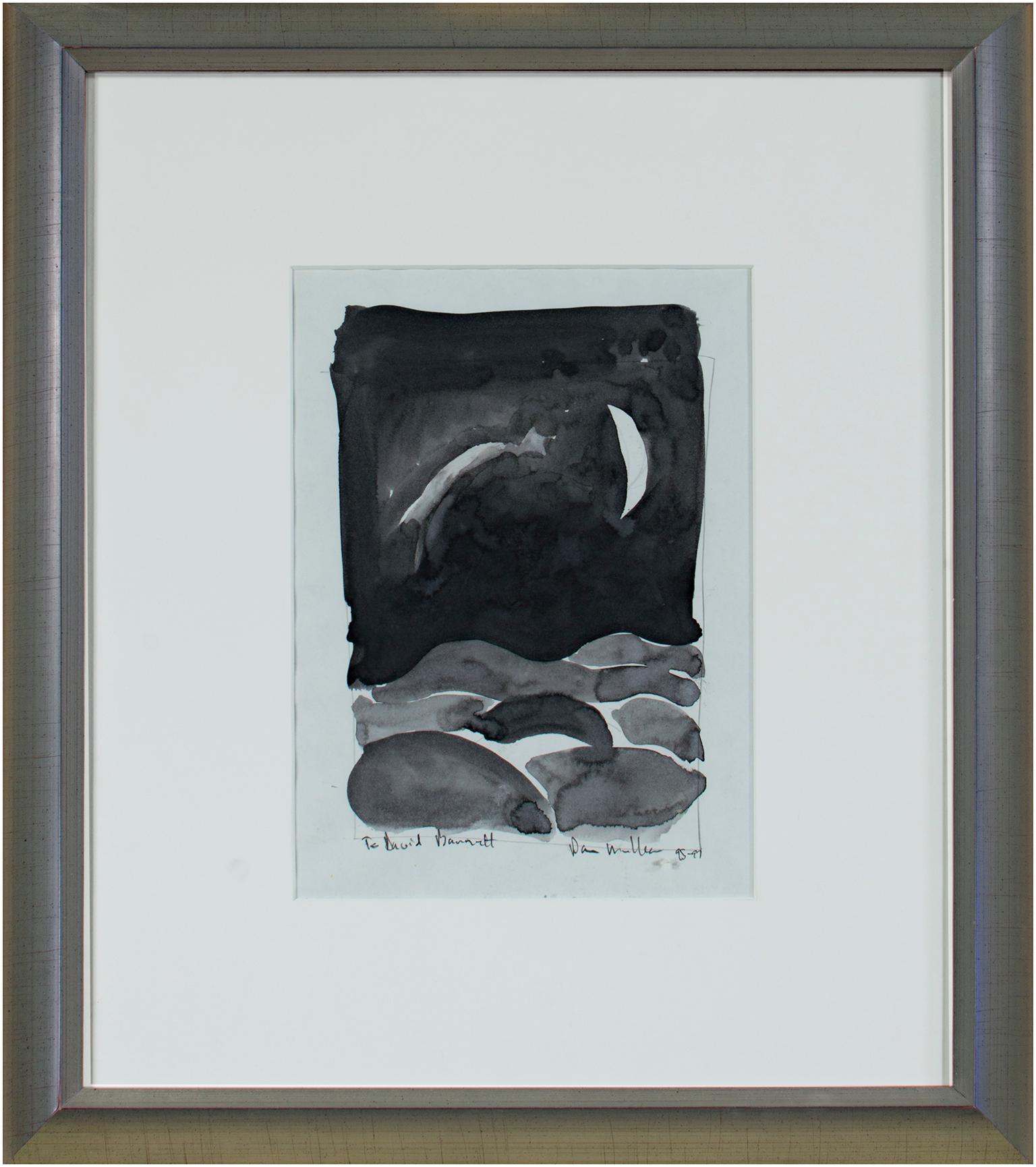Encrier noir et blanc « The Shooting Star » signé par Dan Muller, paysage nocturne en vente 5
