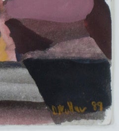 "Autorretrato en NY, calle 20", aguada, tinta y pastel firmado por Dan Muller