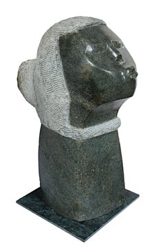 "Calling Head, " Opal Stone Sculpture signed by Shona artist Gift Muchenje