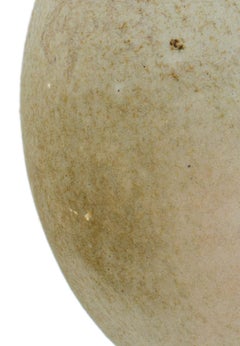 "Egg (taupe-color), " Small Neutral Ceramic Sculpture by Alain Ramie