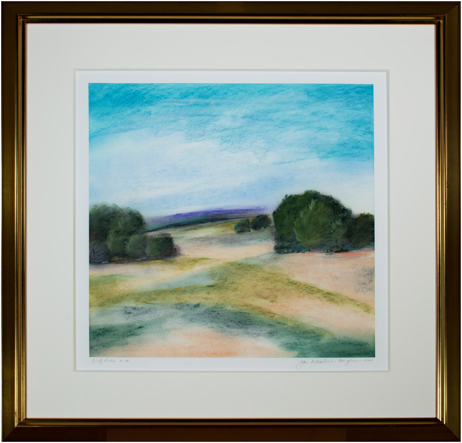 „Wolf Lake A-18“, pastellfarbene Landschaft, signiert von Jan Richardson-Baughman im Angebot 1