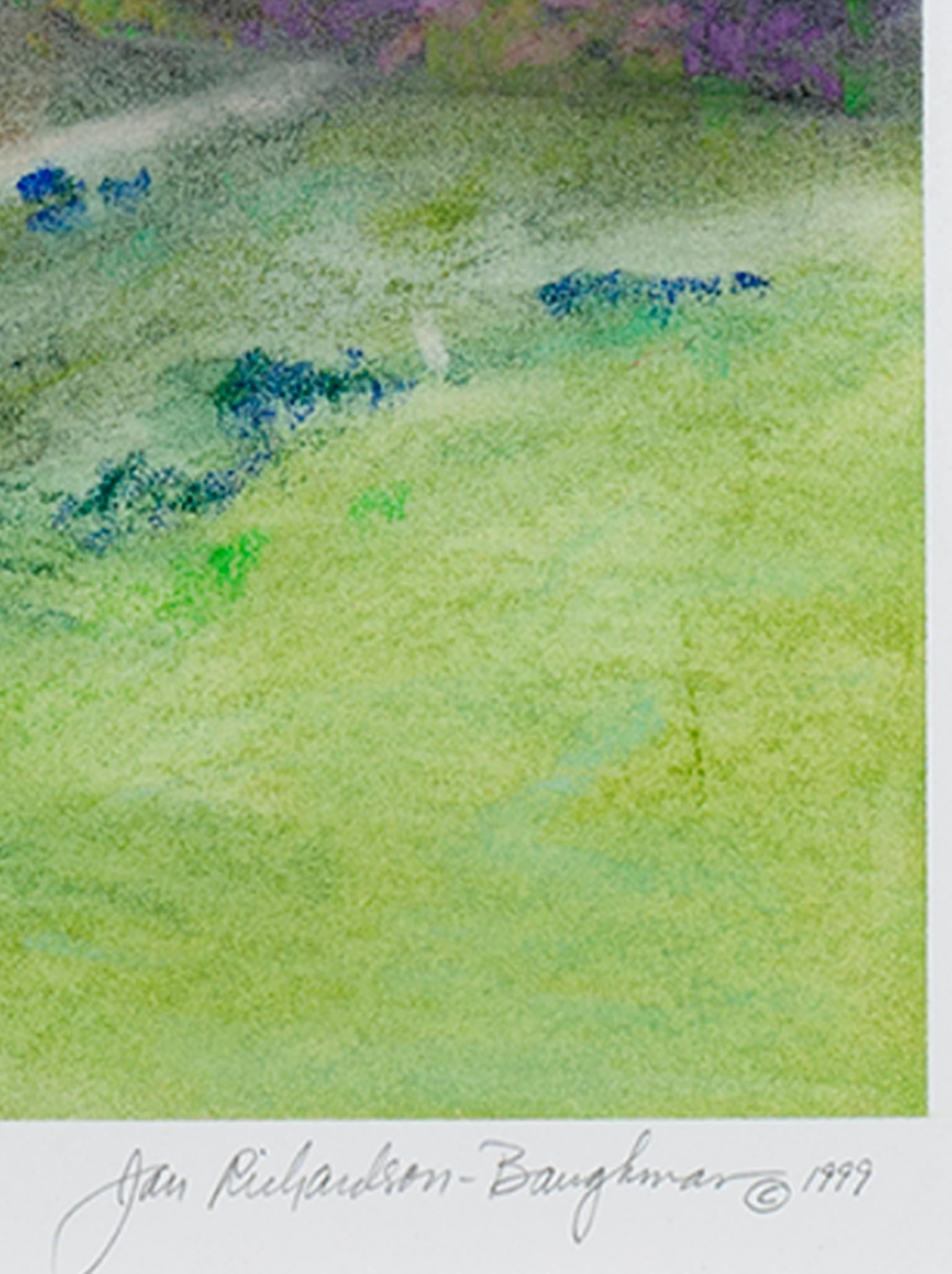 „Crossroads A-38“, Pastelllandschaft, signiert von Jan Richardson-Baughman – Art von Janet Richardson-Baughman