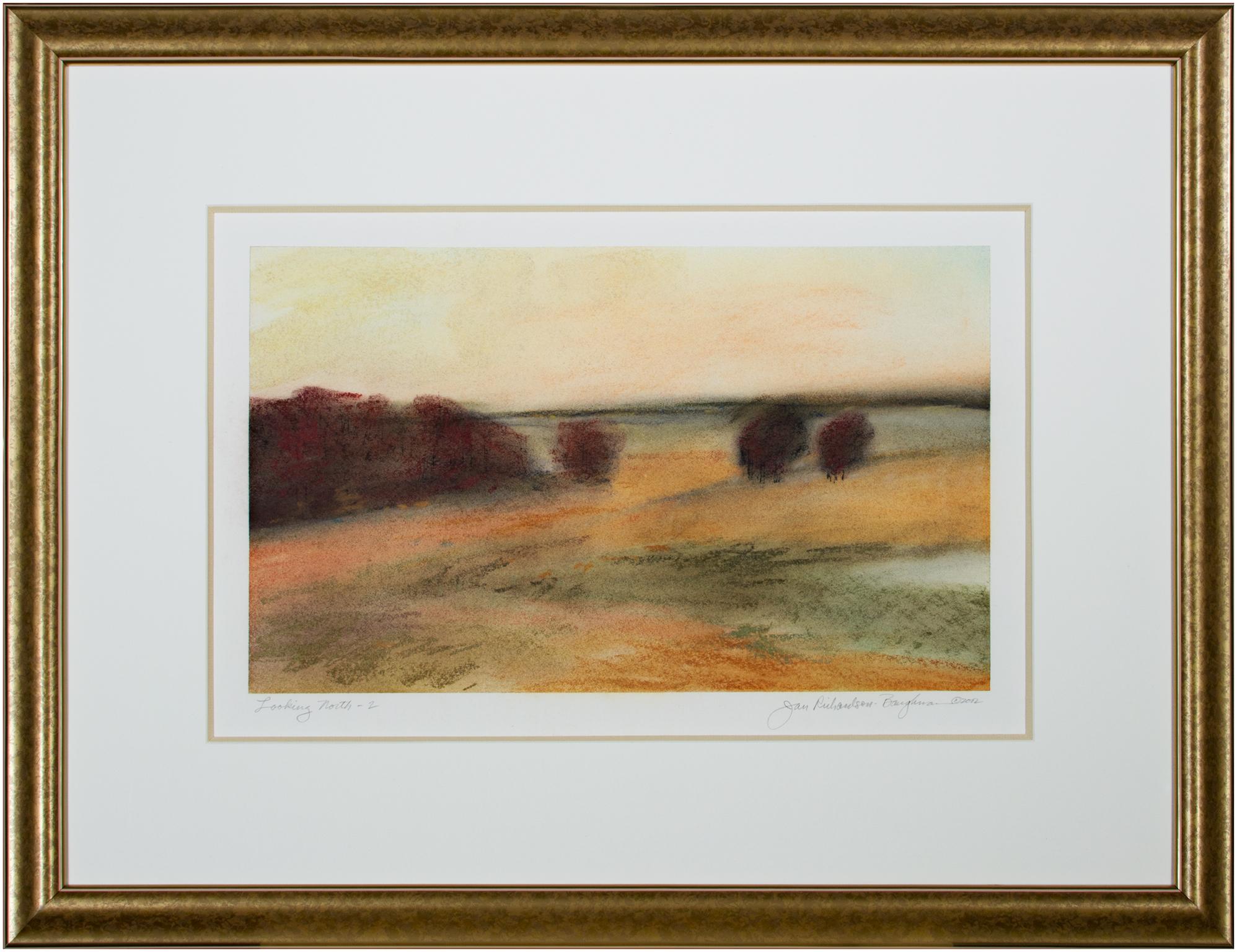 „Looking North 2“, orangefarbenes Pastell, signiert von Janet Richardson-Baughman im Angebot 5