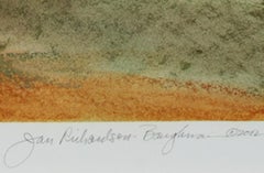 „Looking North 2“, orangefarbenes Pastell, signiert von Janet Richardson-Baughman