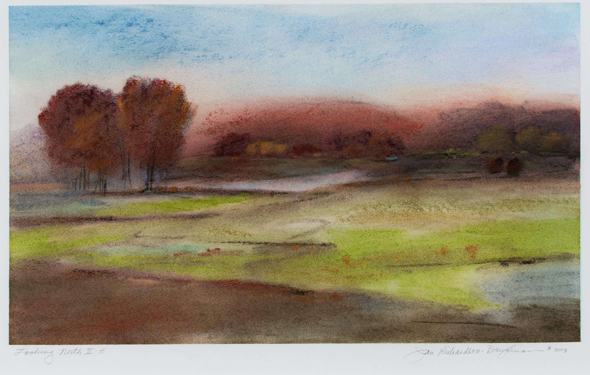 "Looking North II-8, " Pastel Autumn Landscape signed by Jan Richardson-Baughman