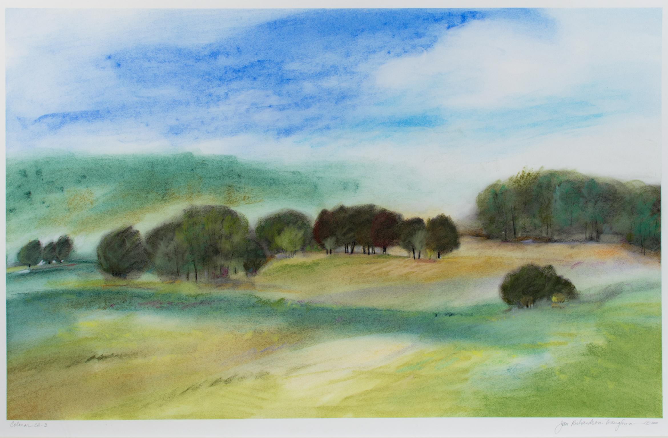Janet Richardson-Baughman Landscape Art - "Colmar CA-3, " Framed Pastel Landscape signed by Jan Richardson-Boughman
