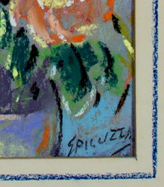 "Floral, " Pastel Vivid Still-life of Flowers signed by Francesco Spicuzza
