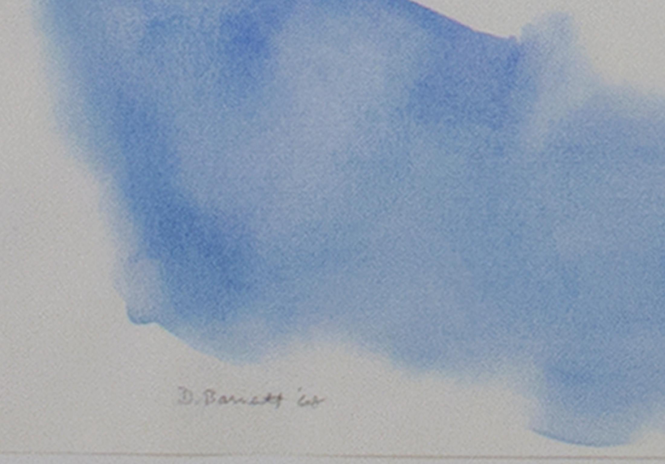 „Konstellation mit blauer Wolke“, Original-Aquarell, signiert von David Barnett im Angebot 1