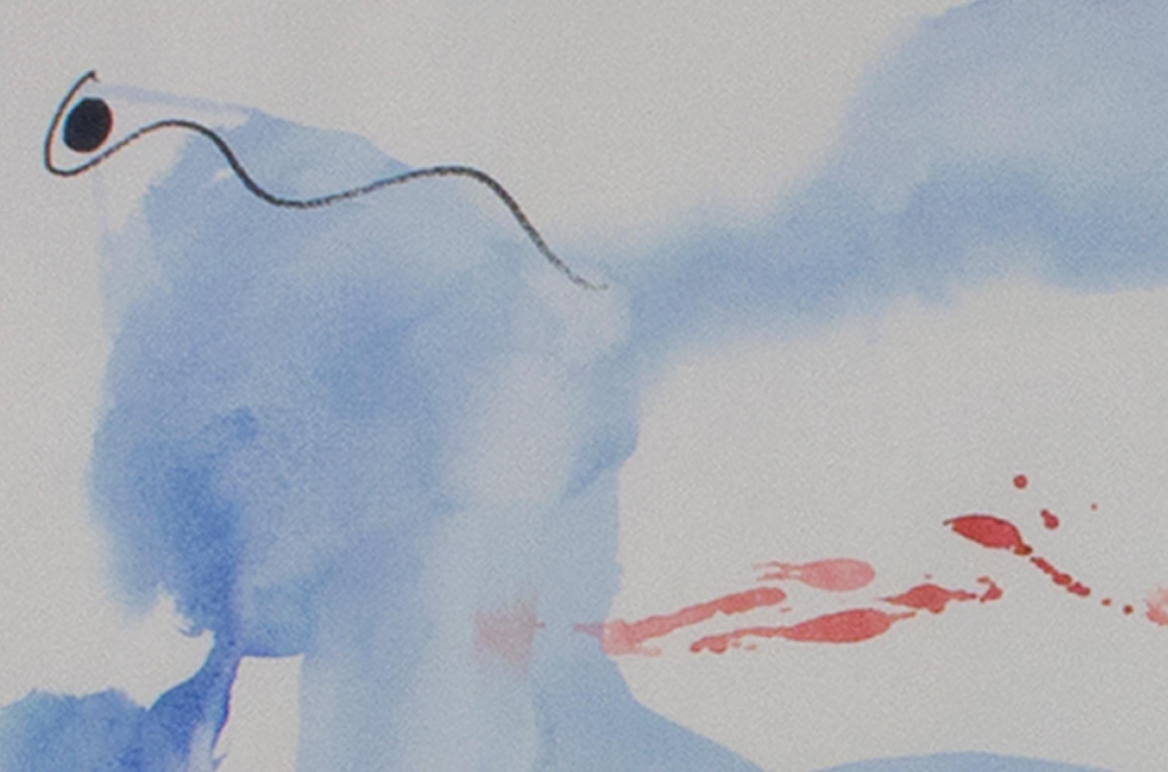 „Konstellation mit blauer Wolke“, Original-Aquarell, signiert von David Barnett im Angebot 4
