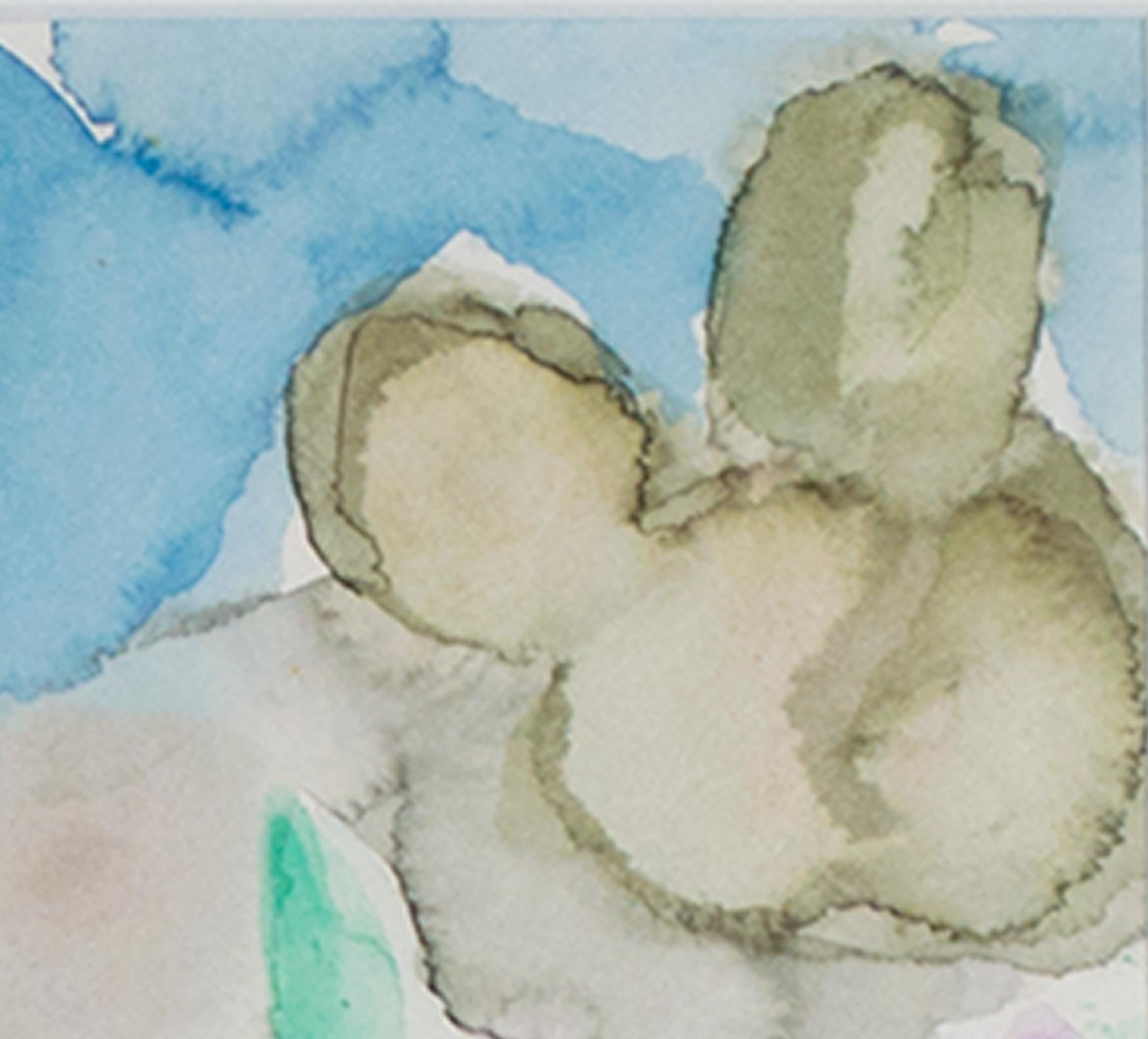 « Dancing Saguaro & Coyote », aquarelle florale originale signée par David Barnett en vente 3