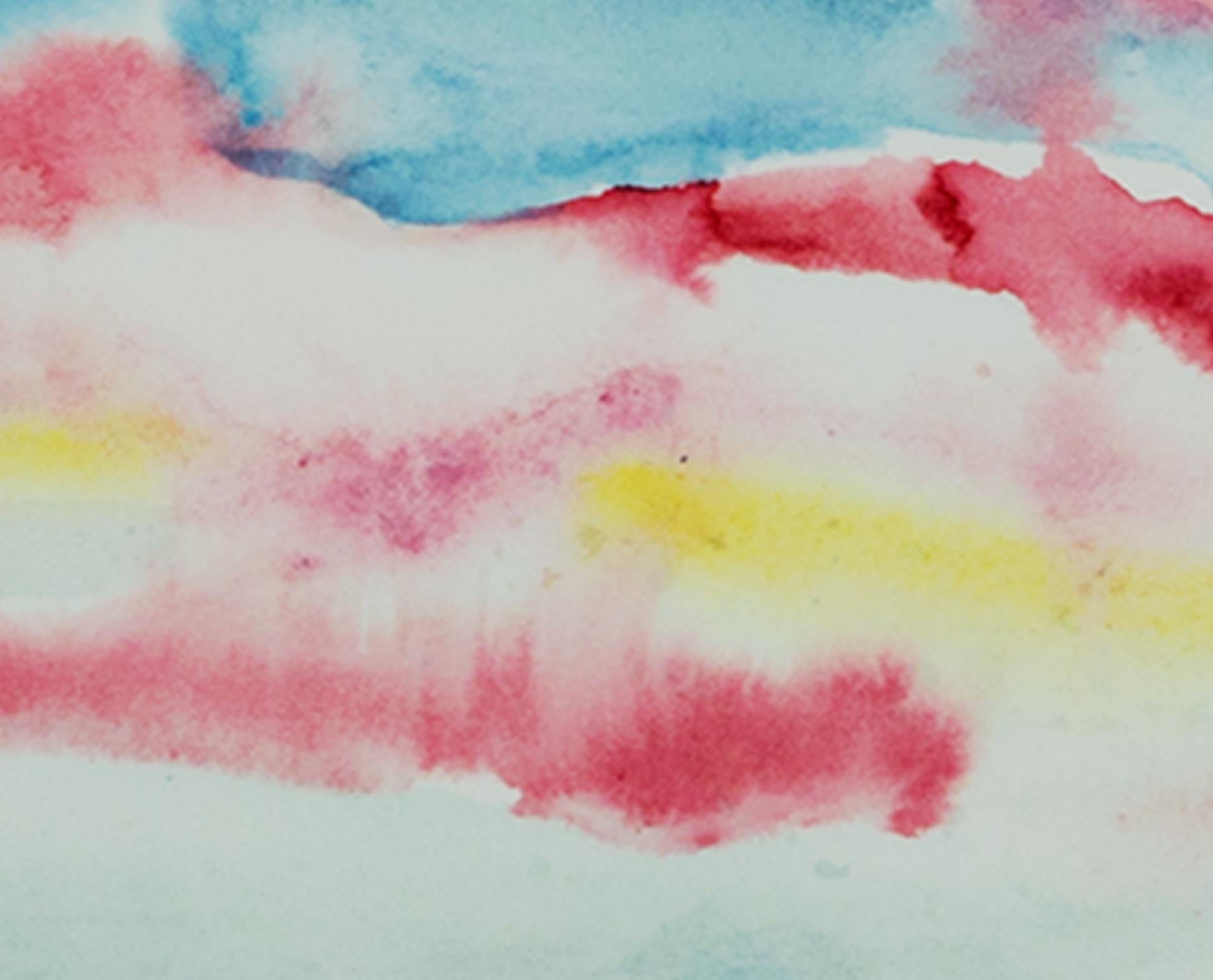 „Beaver Lake Sunrise IV“, abstraktes Original-Aquarell, signiert von David Barnett im Angebot 2