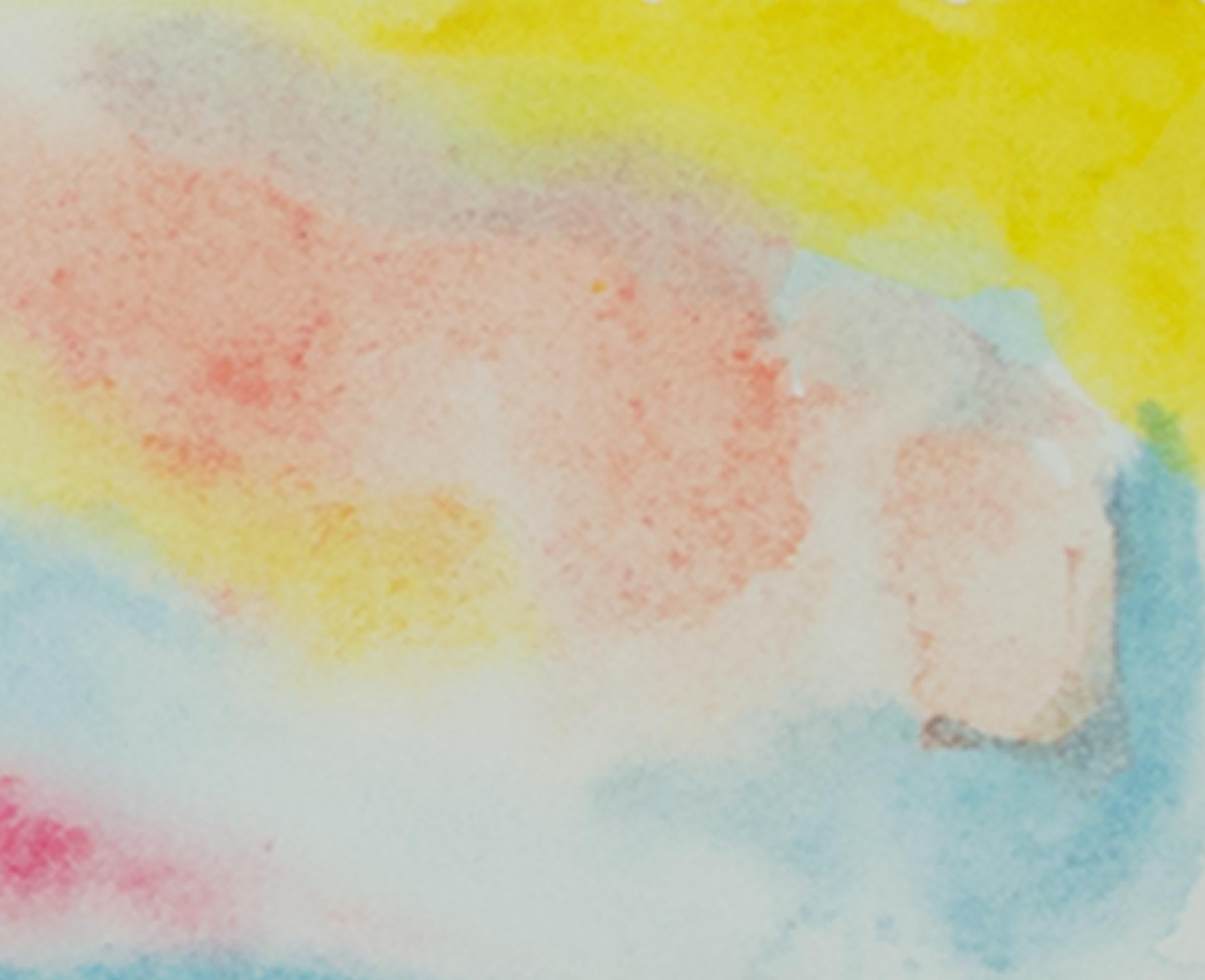 « Beaver Lake Sunrise IV », aquarelle abstraite originale signée par David Barnett en vente 3