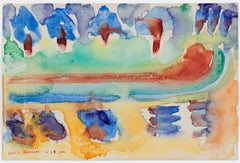 „Karibbean Cruise Pool“, Original abstraktes Aquarell signiert von David Barnett