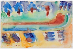 „Caribbean Cruise Pool“, abstraktes Aquarell, signiert von David Barnett