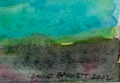 "Reflejos del lago Beaver", acuarela original enmarcada y firmada por David Barnett