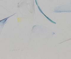 "Landscape with Bridge, " Original Abstract Watercolor signed by David Barnett