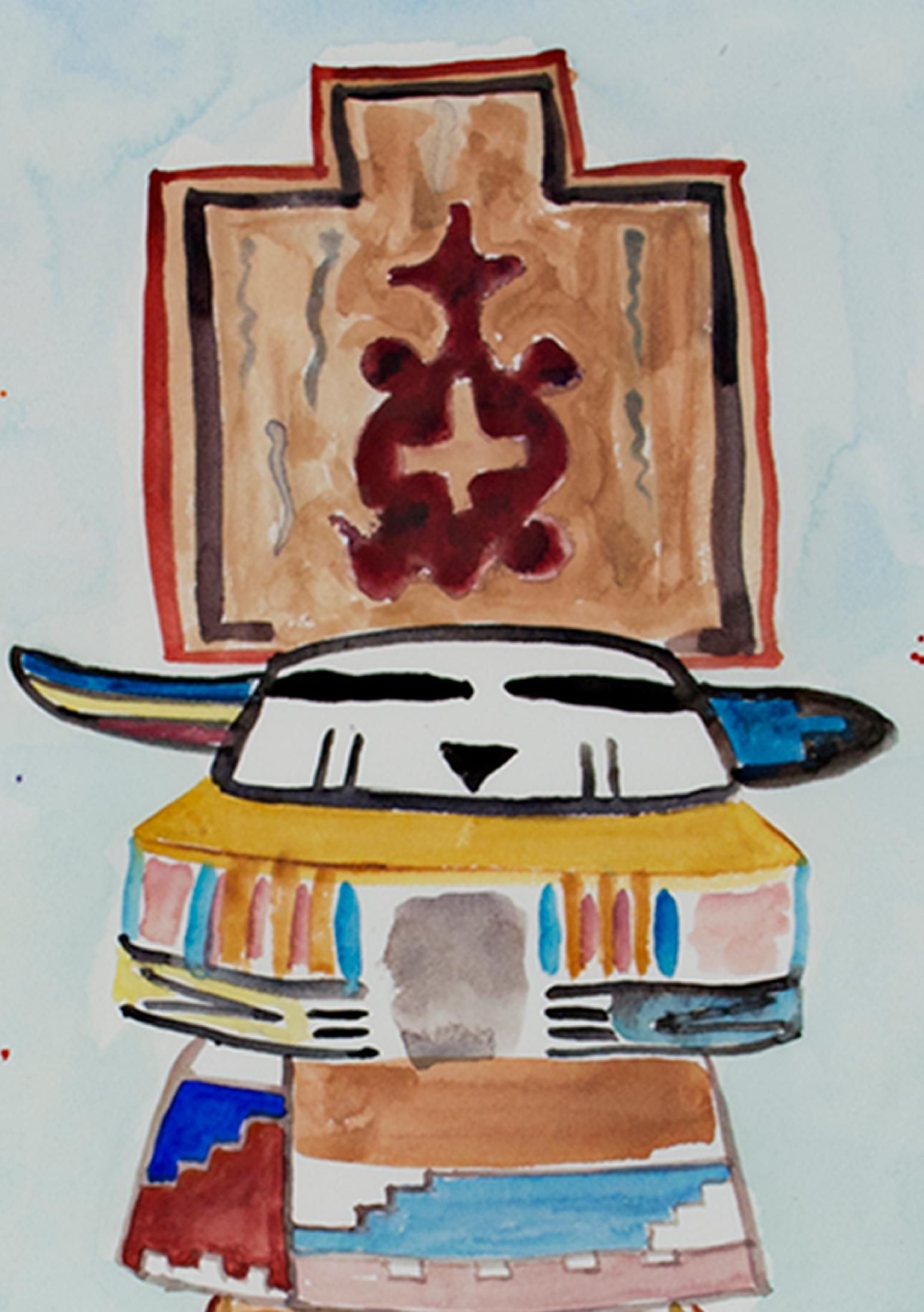 « Morph Dog Series: Kachina, » aquarelle originale signée par David Barnett en vente 4
