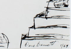 "Flying, " Original Surreal Ink Drawing signed by David Barnett