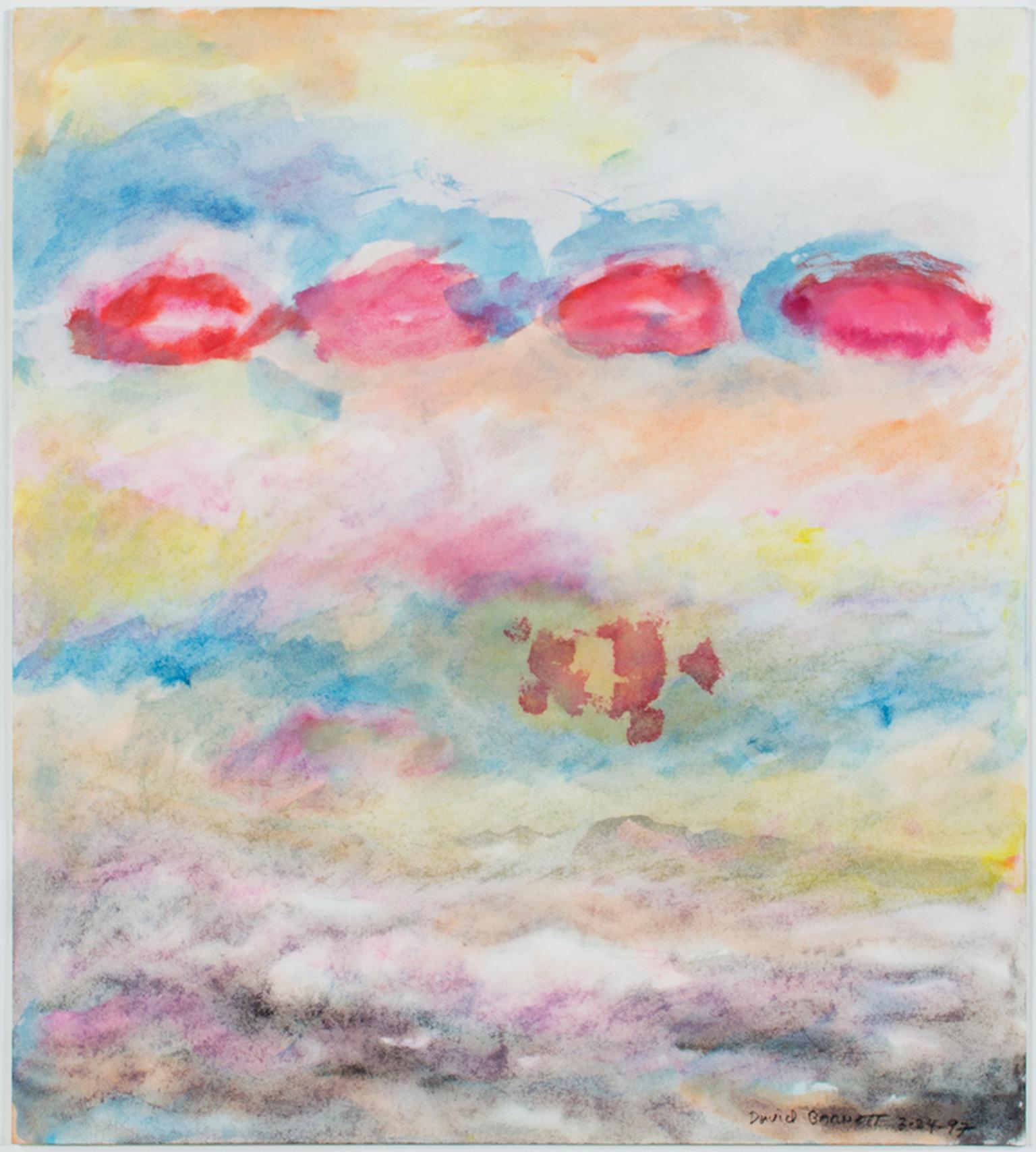 "Four Kisses on a Passionate Sea, " Original Watercolor signed by David Barnett