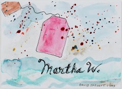 Vintage "Boston Tea Party Invitation for Martha Washington, " Watercolor by David Barnett