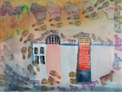 "Escape to Mexico City, " Watercolor and Ink signed by David Barnett