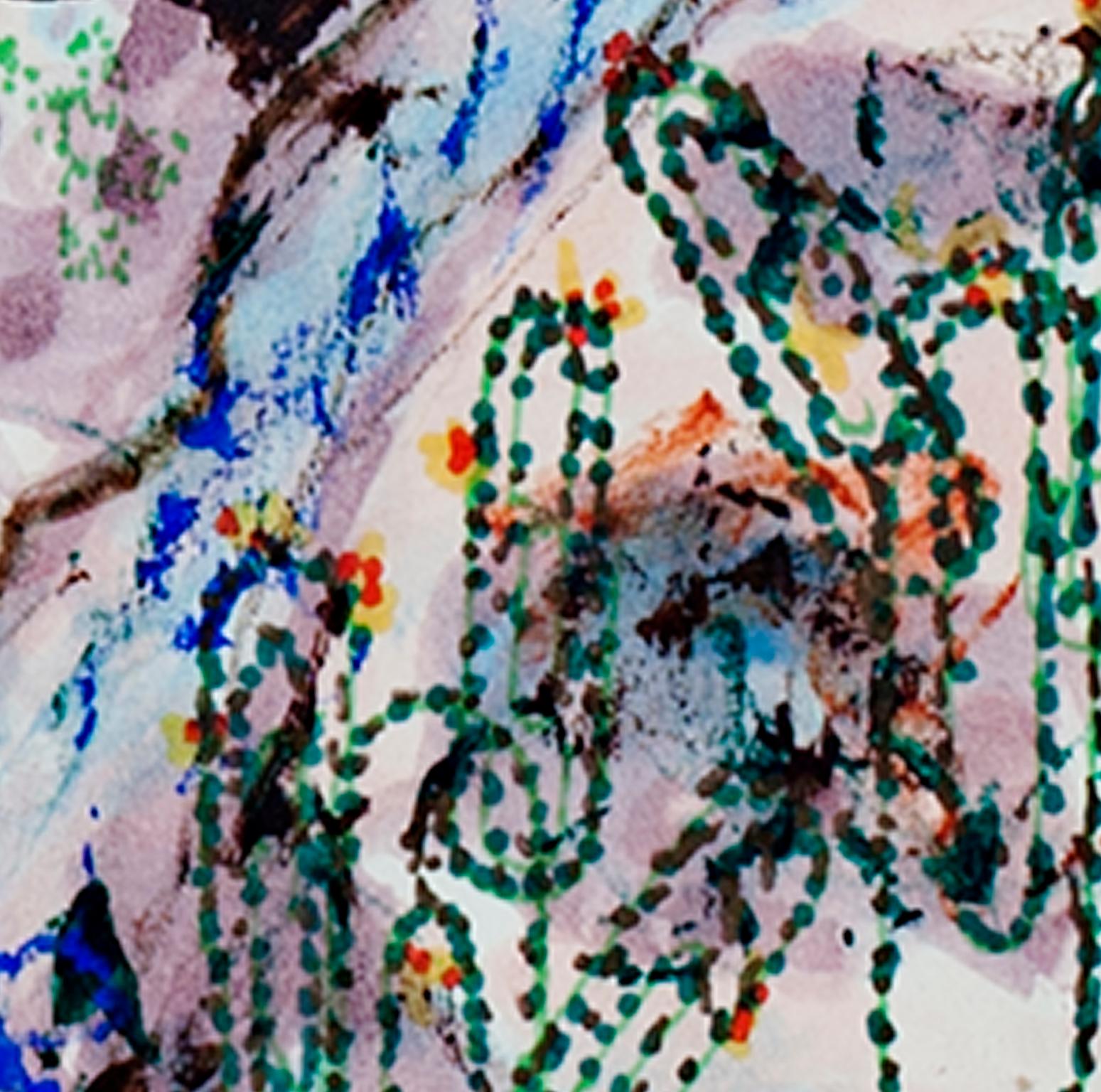 „Desert Mountain Souvenir Papier Clip Cactus, „Aquarell & Tinte von David Barnett im Angebot 2