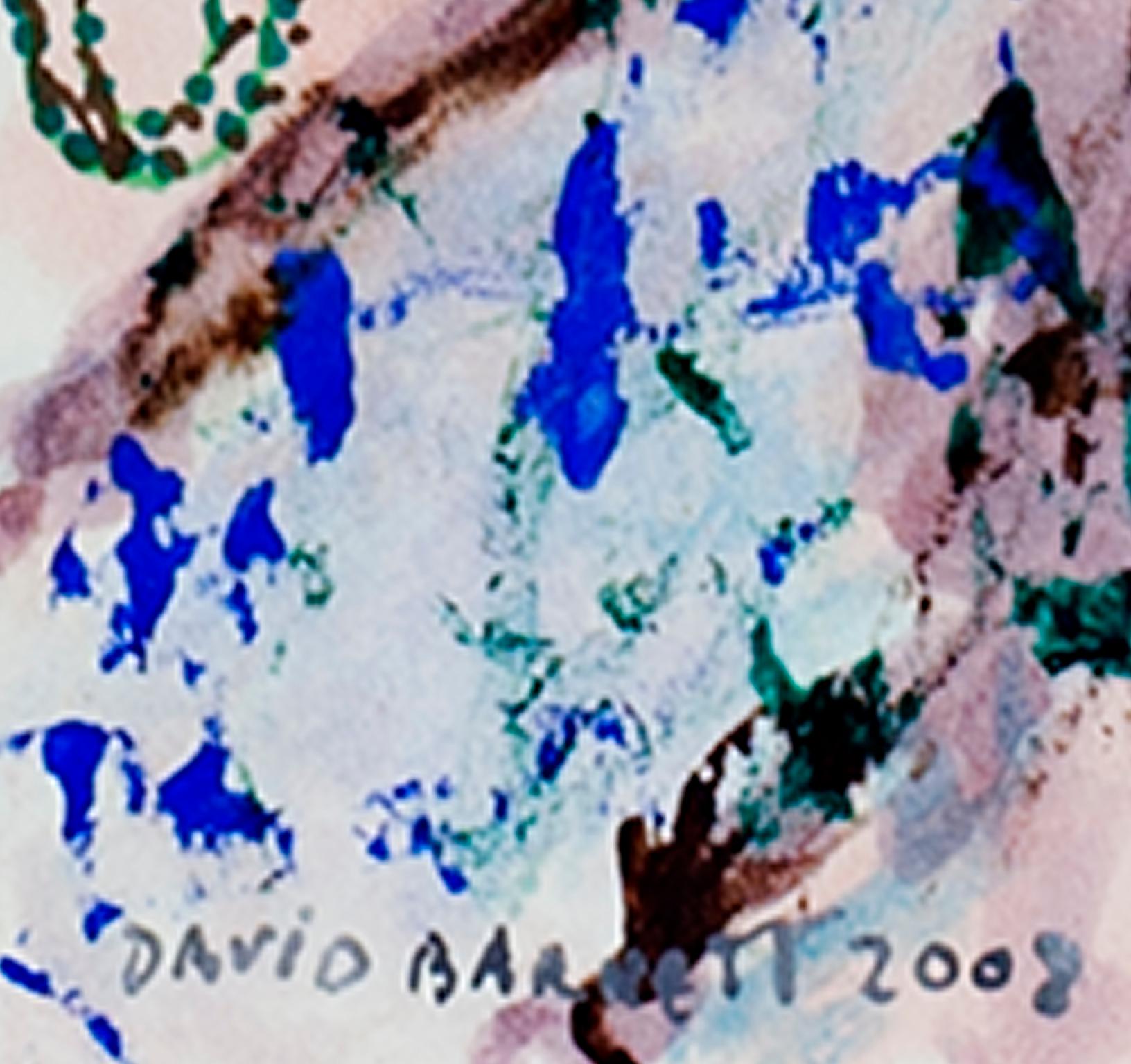 „Desert Mountain Souvenir Papier Clip Cactus, „Aquarell & Tinte von David Barnett im Angebot 1
