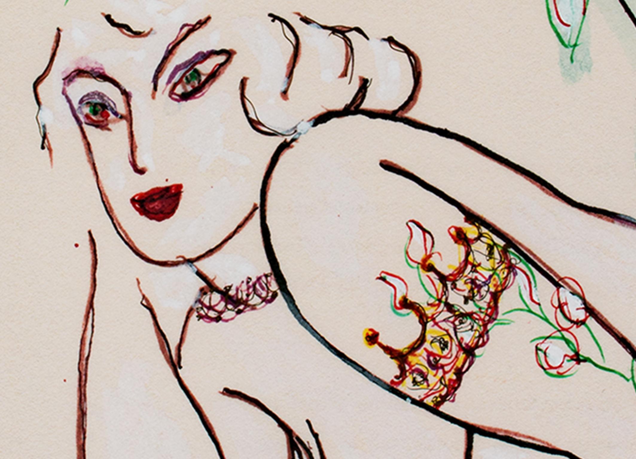 «amous Artist Series : Tattooed Matisse Modèle Variation III » de David Barnett en vente 2