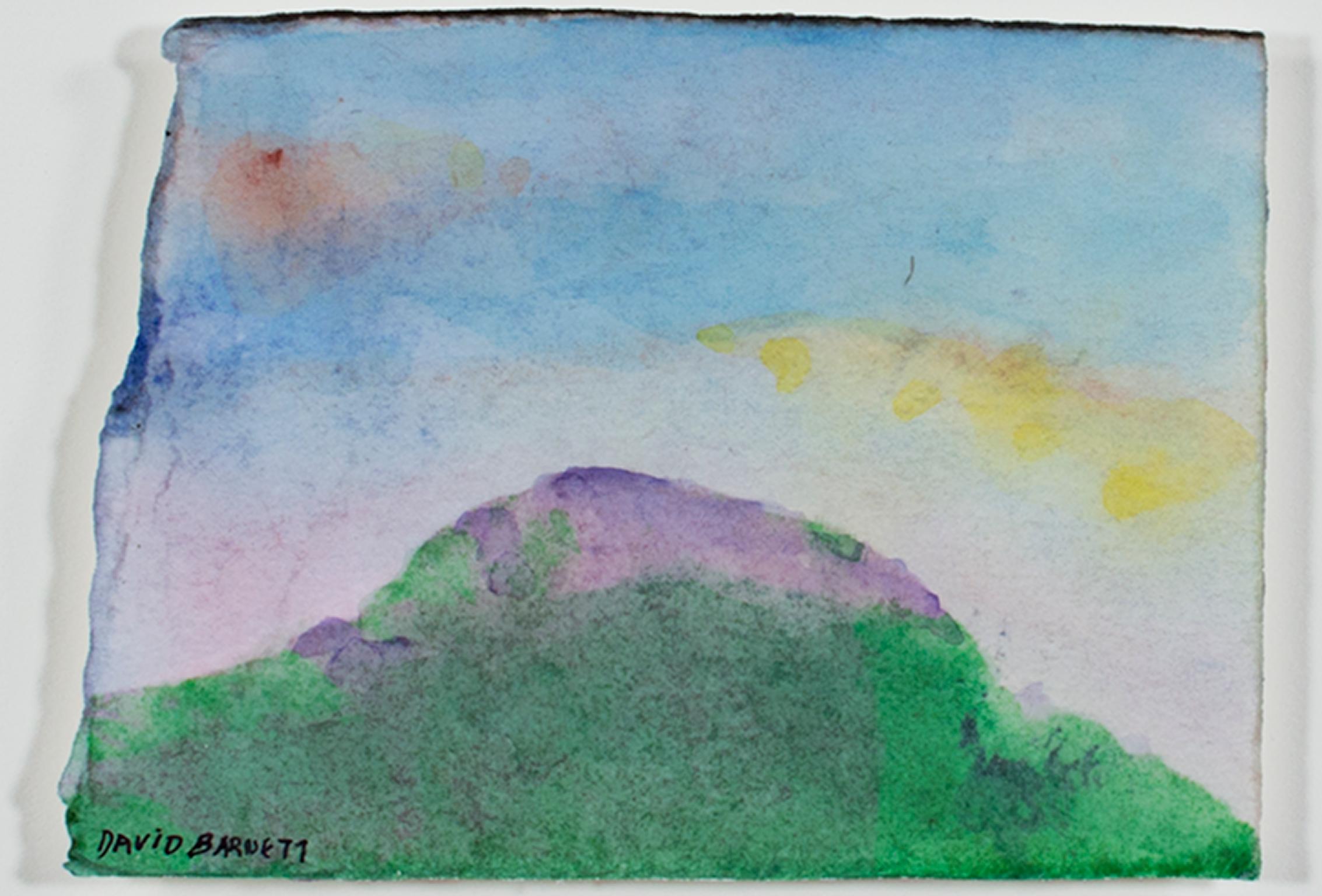 "Purple Mountain Majesty," Watercolor and Mixed Media signed by David Barnett
