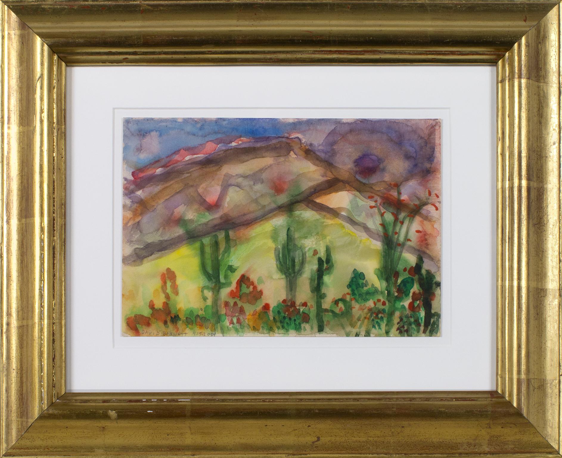 « Sunset over the Mountain, Scottsdale, AZ », aquarelle originale de David Barnett en vente 4