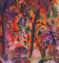 "Sunlit Tropical Orchids, " Original Mixed Media signed by David Barnett