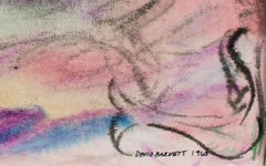 "Surrealist Sea, " Original Watercolor on Paper signed by David Barnett