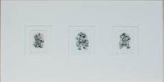 "Gnomes Homes I, II, & III, " Trio of Etchings by Jenny Tapping