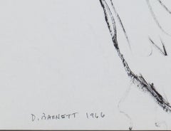 „Chicken II“, Original-Bleistift- und Tuschezeichnung, signiert von David Barnett