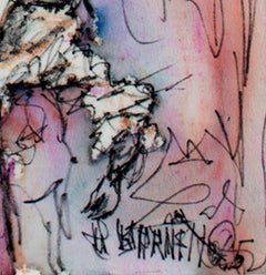 "Madonna and Child, " Original Watercolor and Ink Drawing signed