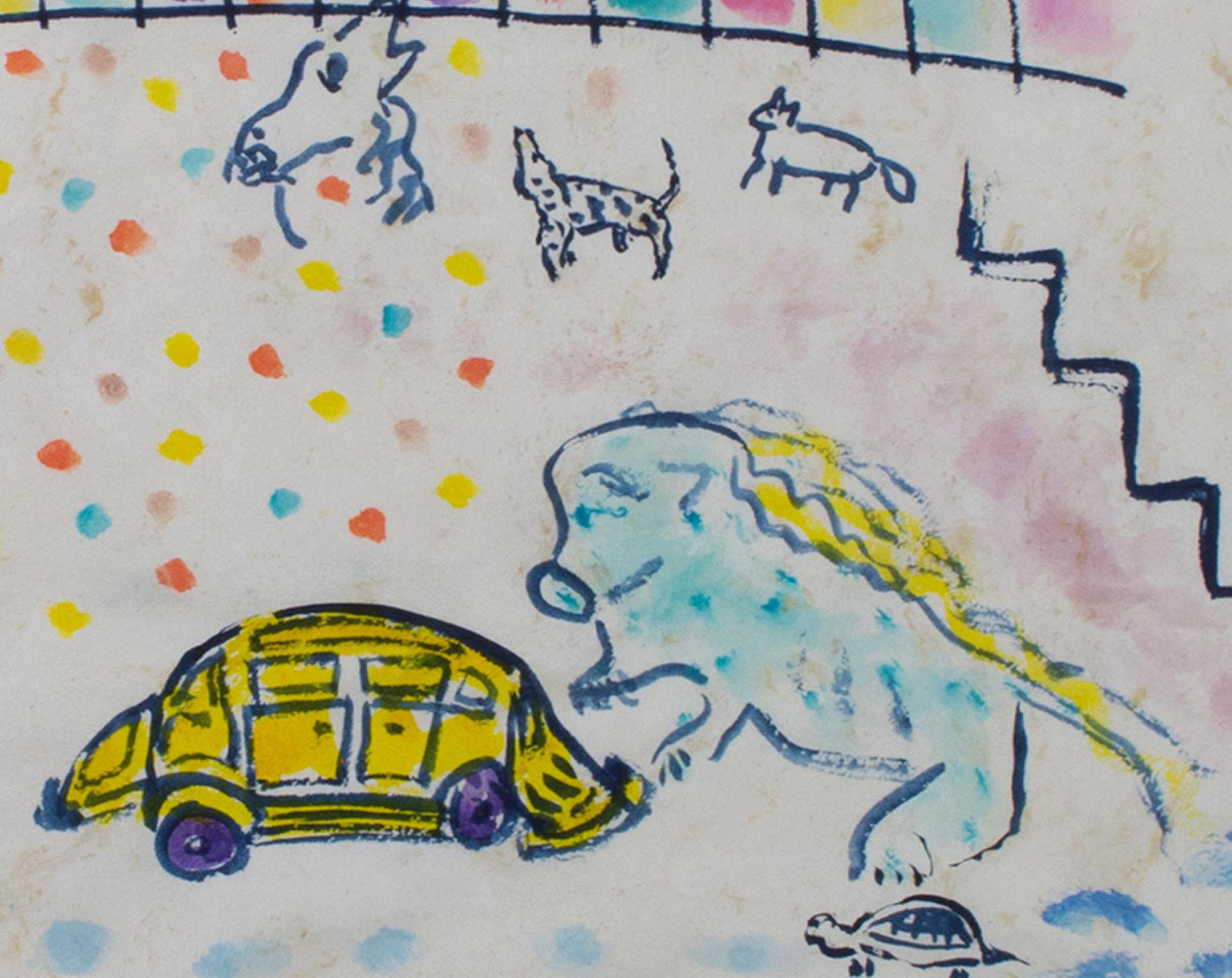 « Impressions de Mexico : Chicklets, quelqu'un ? Aquarelle de David Barnett en vente 2