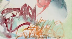 "Orbiting the Earth, " Original Abstract Watercolor signed by David Barnett