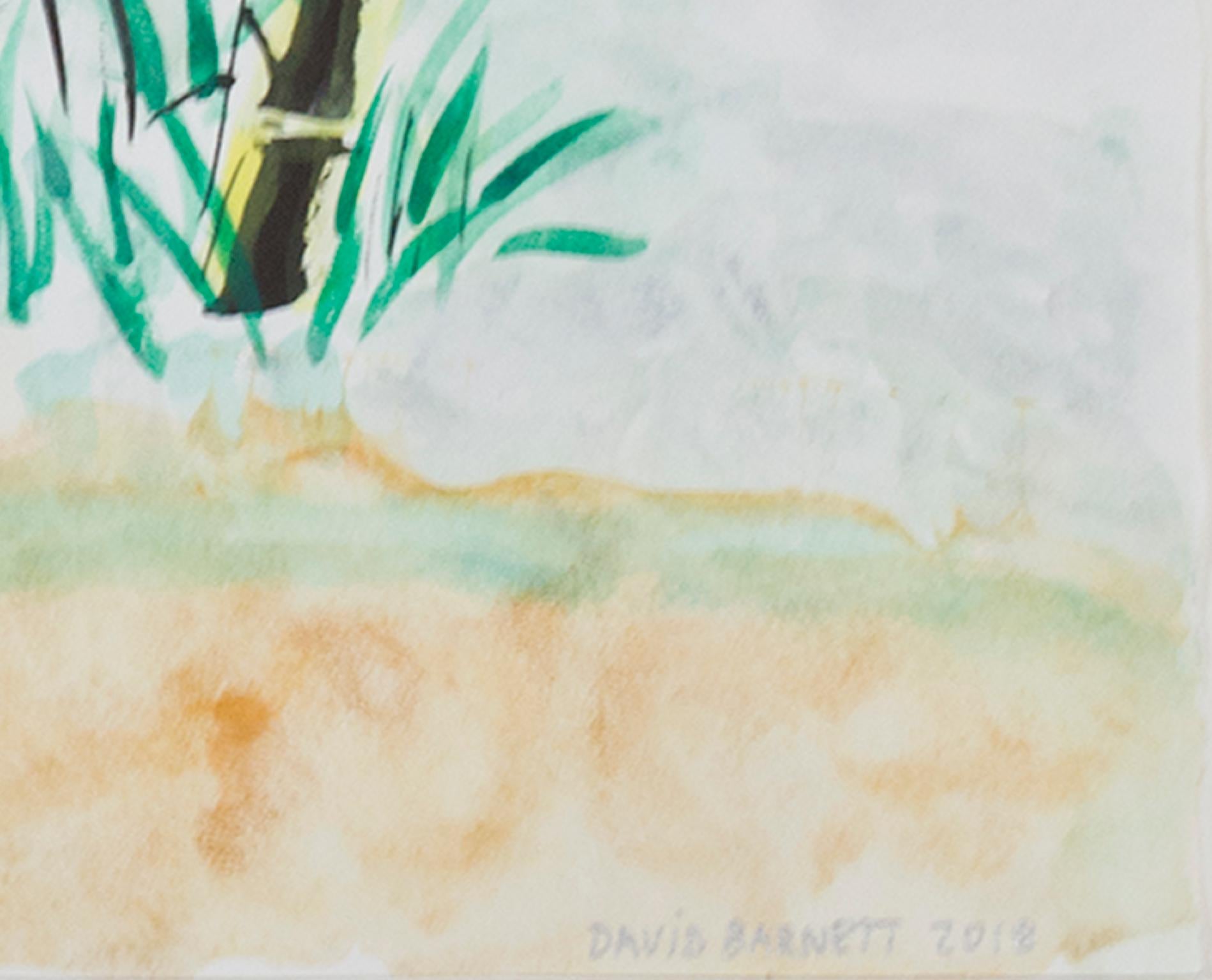 „Bamboo & Lobster“, Original Surreale Tinte und Aquarell signiert von David Barnett im Angebot 1