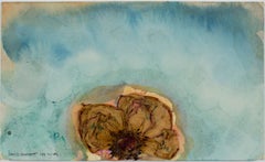 ""Sky Flower"" Original Aquarell & Dried Rose Mixed Media von David Barnett