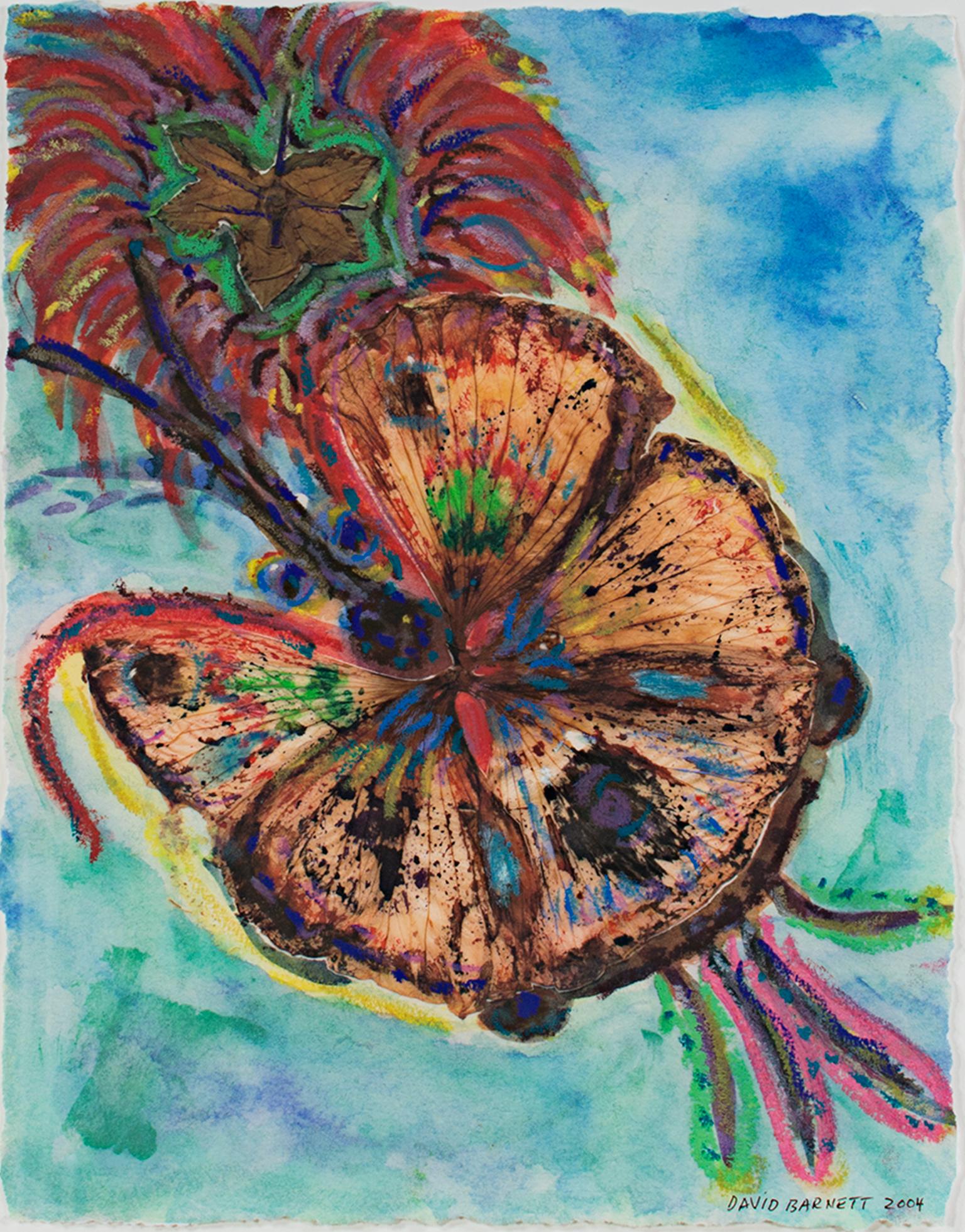 "Giant Hybrid Hibiscus Butterfly with Flower," Mixed Media by David Barnett