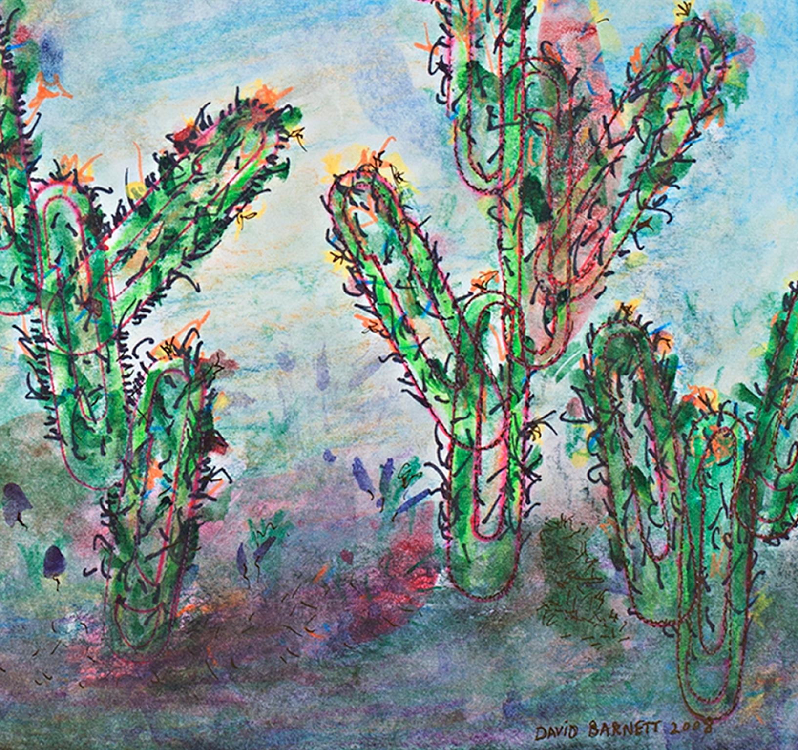 cactus sunset drawing