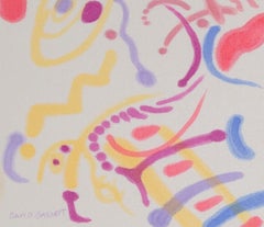 "Funny Flip Face Amusement Park, " Original Aquacryl on silk by David Barnett