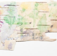 "Up North Birch Bark Series: Beaver Lake, " Watercolor signed by David Barnett