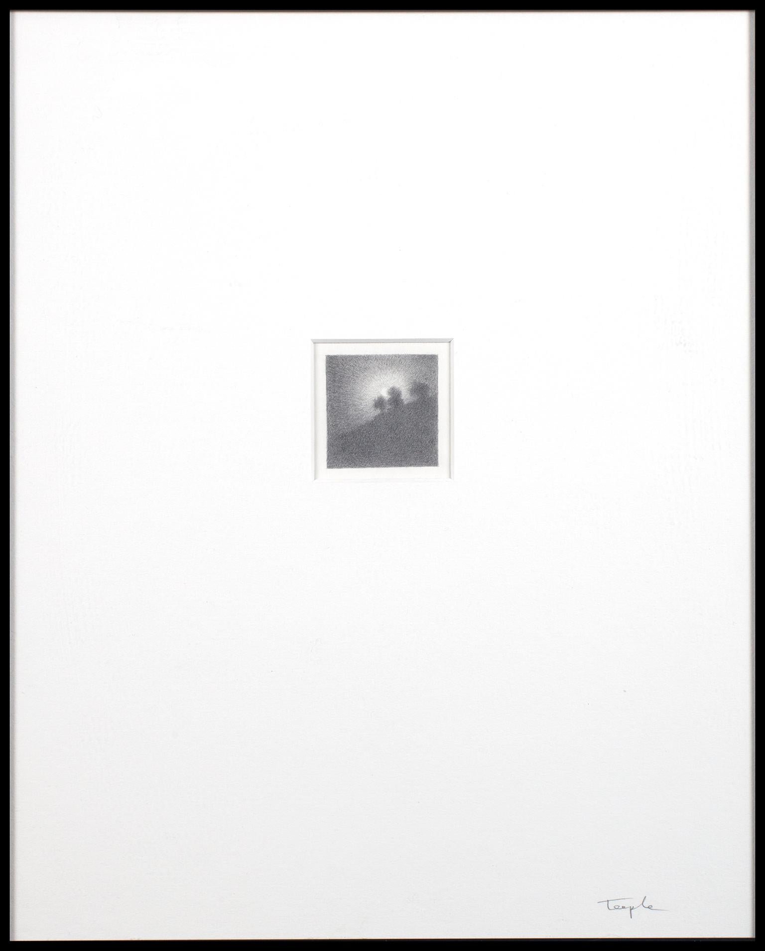 Miniatura contemporánea de dibujo de paisaje a lápiz de grafito en blanco y negro firmada - Landscape Art Gris de Bill Teeple