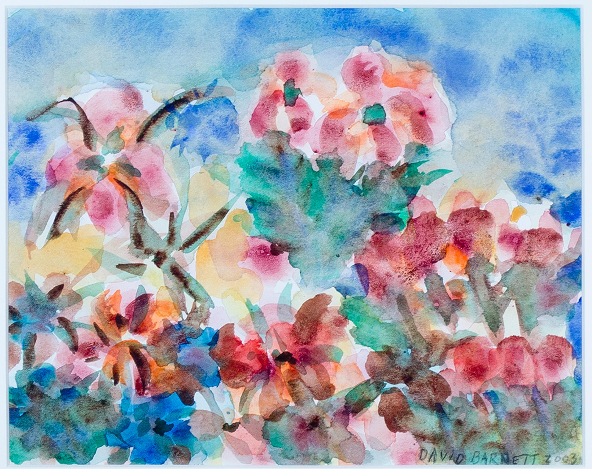 Aquarelle impressionniste originale « Floral Fantasy » signée par David Barnett